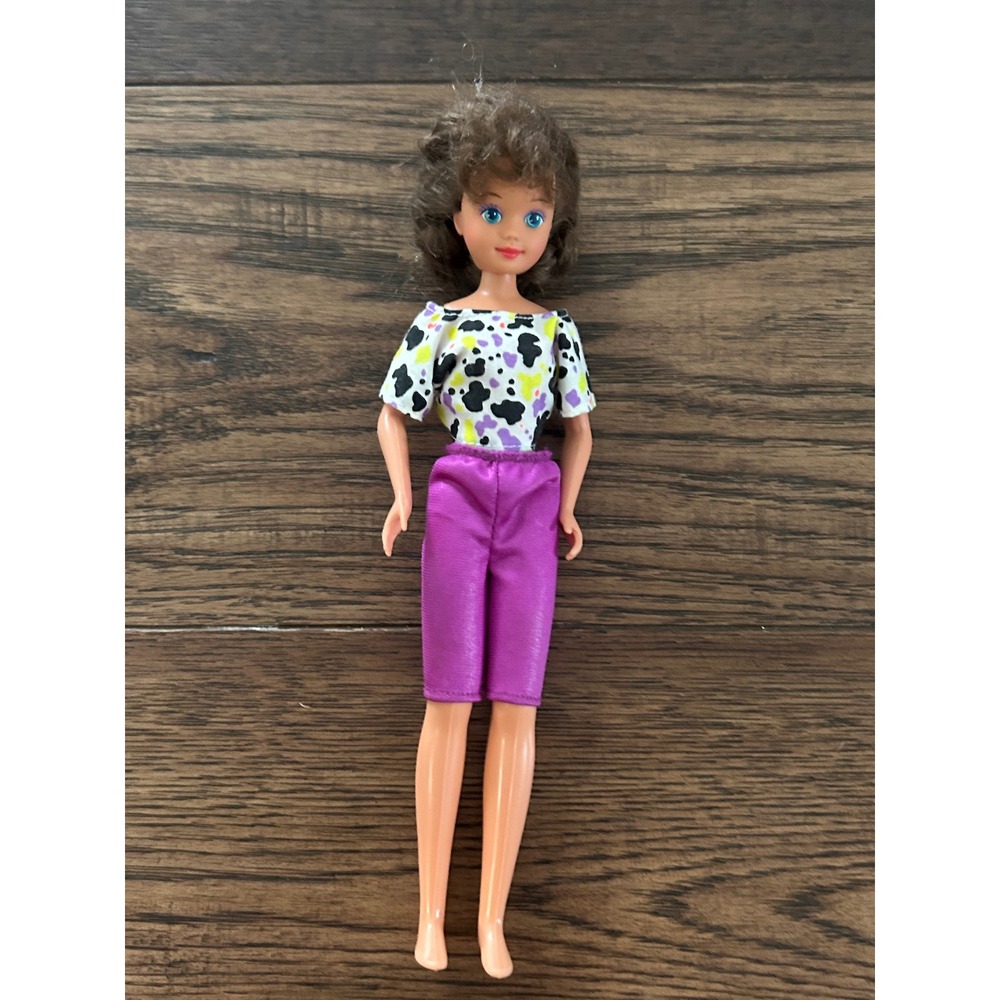 Vintage Mattel Barbie Doll Brown Hair Blue Eyes Cow Print Top Courtney 1987 teen